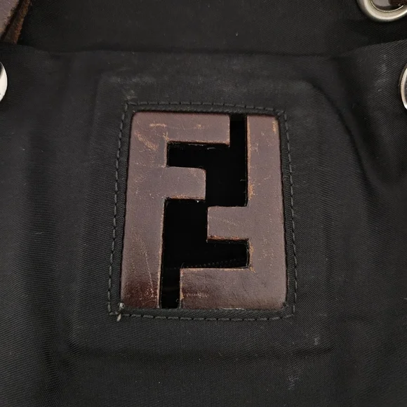 Fendi Vintage Zucca Tote Bag In Black Nylon And Leather Monogram - Picture 8 of 16